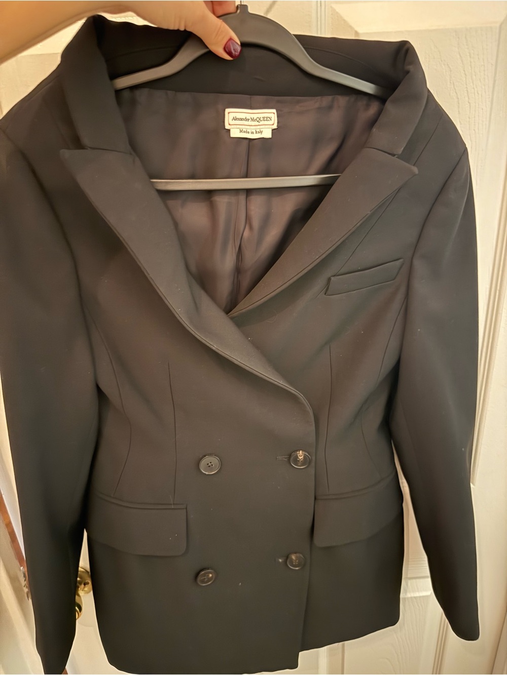 Alexander McQueen Black Double-Breasted Tailored Blazer